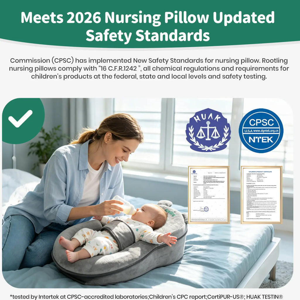 Experience Ultimate Comfort with the Rootling 2-In-1 Baby Nursing Pillow - Adjustable Wedge and Footrest for Effortless Feeding Support!
