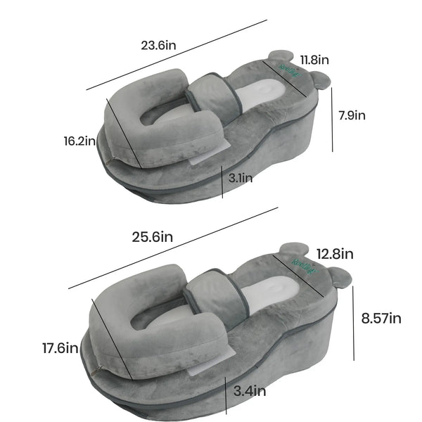 Experience Ultimate Comfort with the Rootling 2-In-1 Baby Nursing Pillow - Adjustable Wedge and Footrest for Effortless Feeding Support!