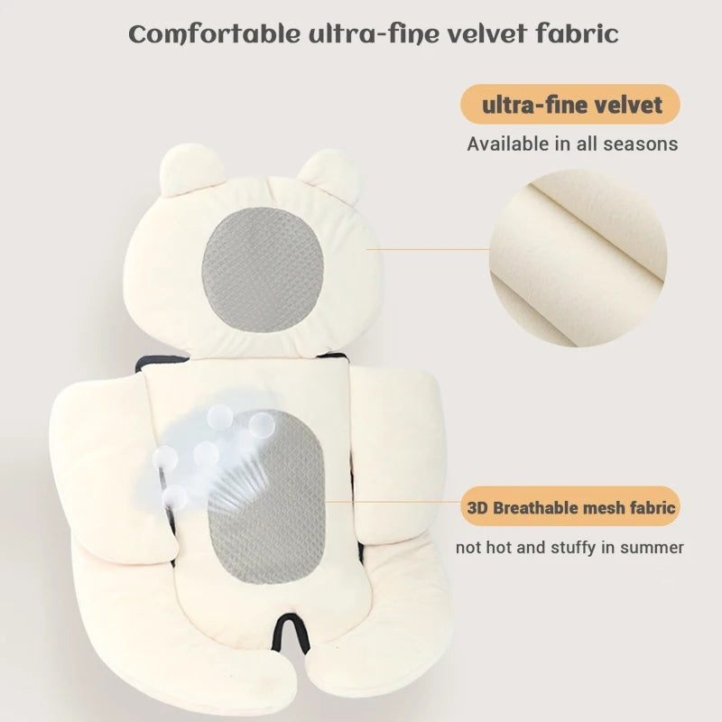 Baby Stroller Seat Cushion Double-sided Safety Seat Pad Thick Warm Universal Child Cart Hand Basket Mat Stroller Accessories