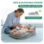 Experience Ultimate Comfort with the Rootling 2-In-1 Baby Nursing Pillow - Adjustable Wedge and Footrest for Effortless Feeding Support!